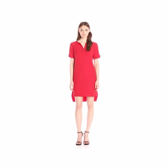 Adrianna Papell Dresses & Skirts - Adrianna Papell Shirtail Shift Red Dress